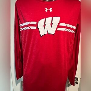 Under Armour Men's Red Long Sleeve Tee with Logo